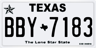 TX license plate BBY7183