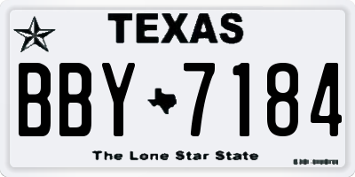TX license plate BBY7184