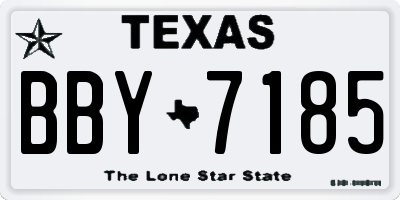 TX license plate BBY7185