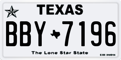 TX license plate BBY7196