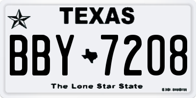 TX license plate BBY7208