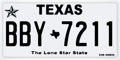 TX license plate BBY7211