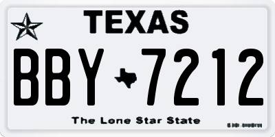 TX license plate BBY7212