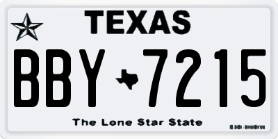 TX license plate BBY7215