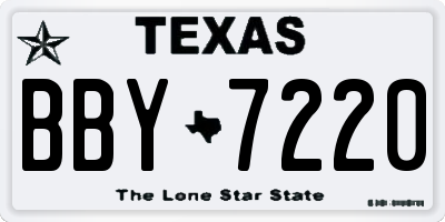 TX license plate BBY7220