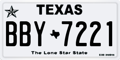 TX license plate BBY7221