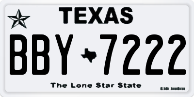 TX license plate BBY7222