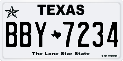 TX license plate BBY7234