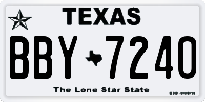 TX license plate BBY7240