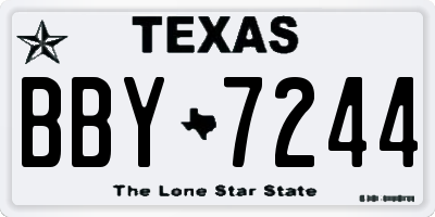 TX license plate BBY7244