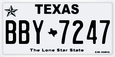 TX license plate BBY7247