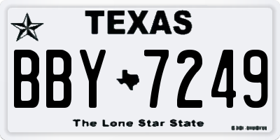 TX license plate BBY7249