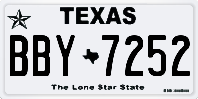 TX license plate BBY7252