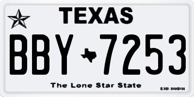 TX license plate BBY7253
