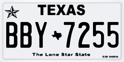 TX license plate BBY7255