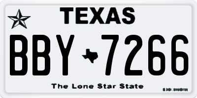 TX license plate BBY7266
