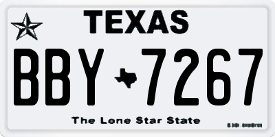 TX license plate BBY7267