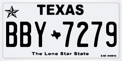 TX license plate BBY7279