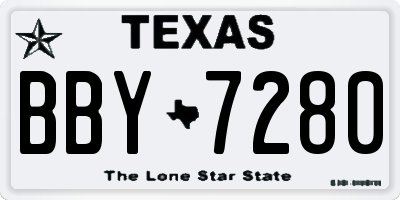 TX license plate BBY7280