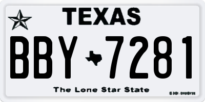 TX license plate BBY7281