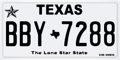 TX license plate BBY7288