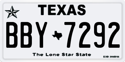 TX license plate BBY7292