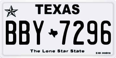 TX license plate BBY7296