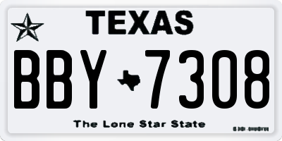 TX license plate BBY7308