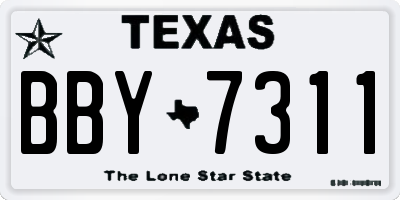 TX license plate BBY7311