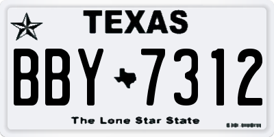 TX license plate BBY7312