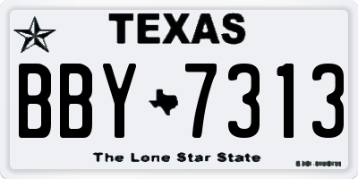TX license plate BBY7313