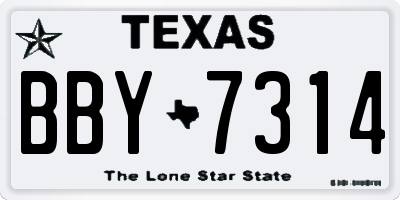 TX license plate BBY7314