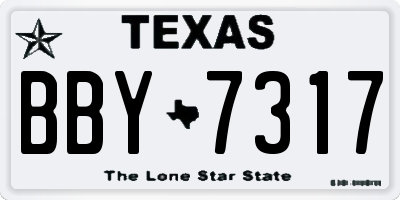TX license plate BBY7317