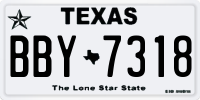 TX license plate BBY7318