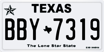TX license plate BBY7319