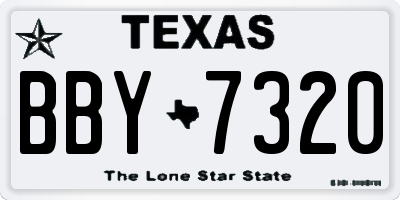 TX license plate BBY7320