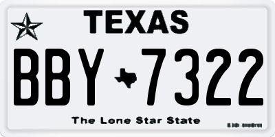 TX license plate BBY7322