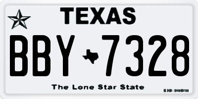 TX license plate BBY7328