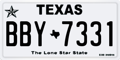 TX license plate BBY7331