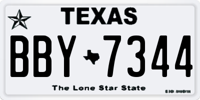 TX license plate BBY7344