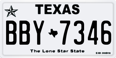 TX license plate BBY7346