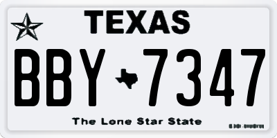 TX license plate BBY7347