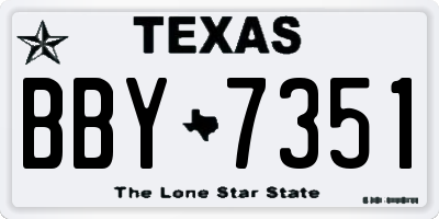TX license plate BBY7351