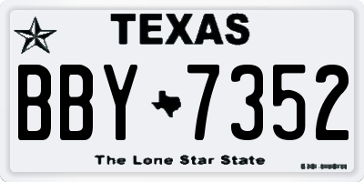 TX license plate BBY7352