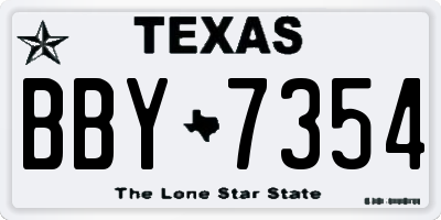 TX license plate BBY7354