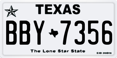 TX license plate BBY7356