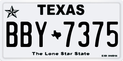 TX license plate BBY7375