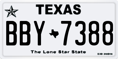 TX license plate BBY7388