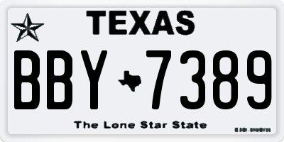 TX license plate BBY7389