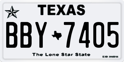 TX license plate BBY7405